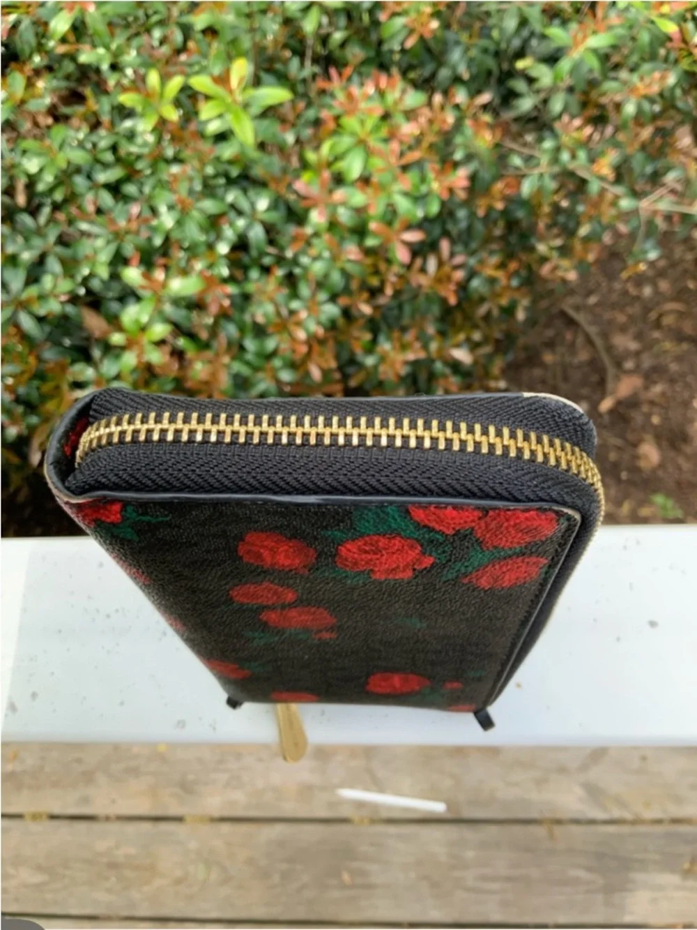 Michael Kors Black Wallet with Red Floral Print NWOT - Picture 5 of 10